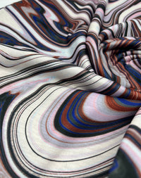 Swirl Mix Print Spun Poly Stretch Fabric - T9 Fabrics