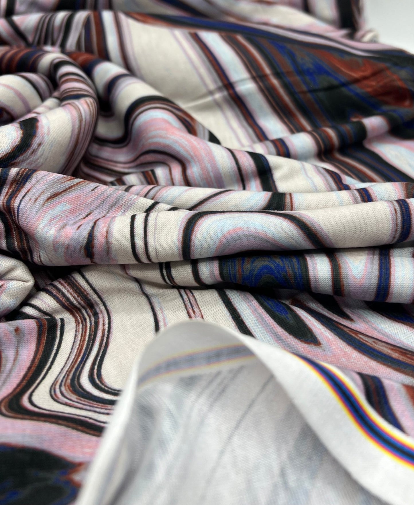 Swirl Mix Print Spun Poly Stretch Fabric - T9 Fabrics