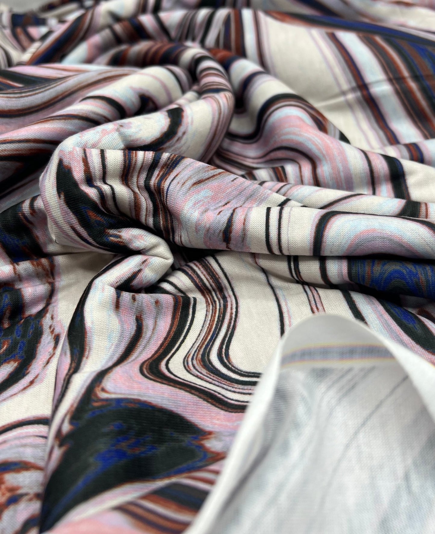 Swirl Mix Print Spun Poly Stretch Fabric - T9 Fabrics