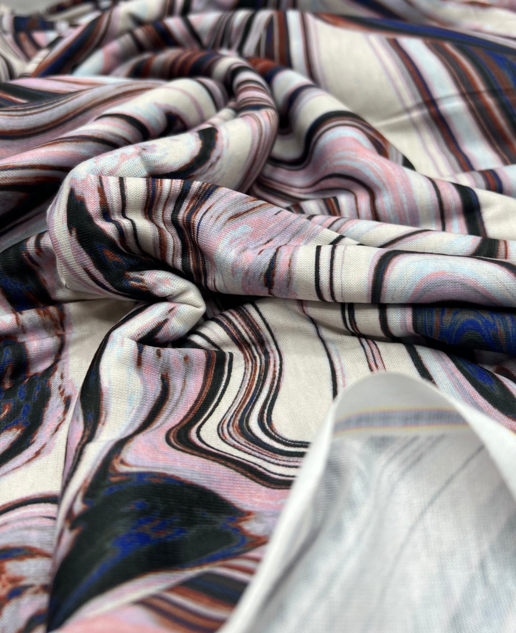 Swirl Mix Print Spun Poly Stretch Fabric - T9 Fabrics