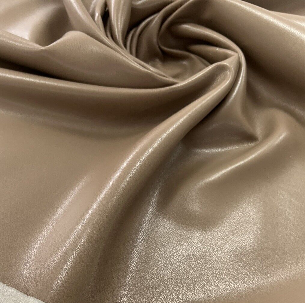 Tan Faux Leather Leatherette Stretch Fabric - T9 Fabrics