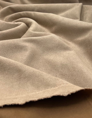 Tan Scuba Suede Jersey Fabric 4 Way Stretch - T9 Fabrics