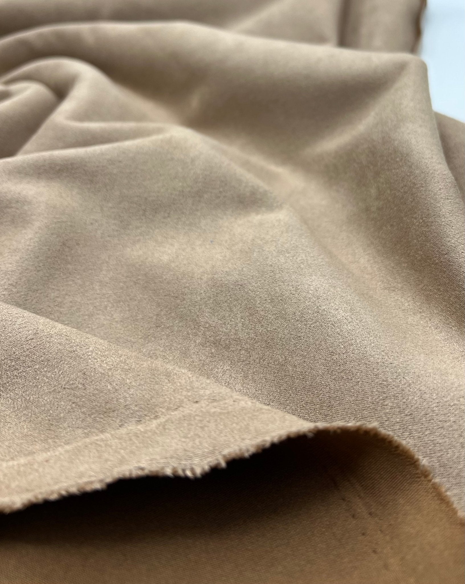 Tan Scuba Suede Jersey Fabric 4 Way Stretch - T9 Fabrics