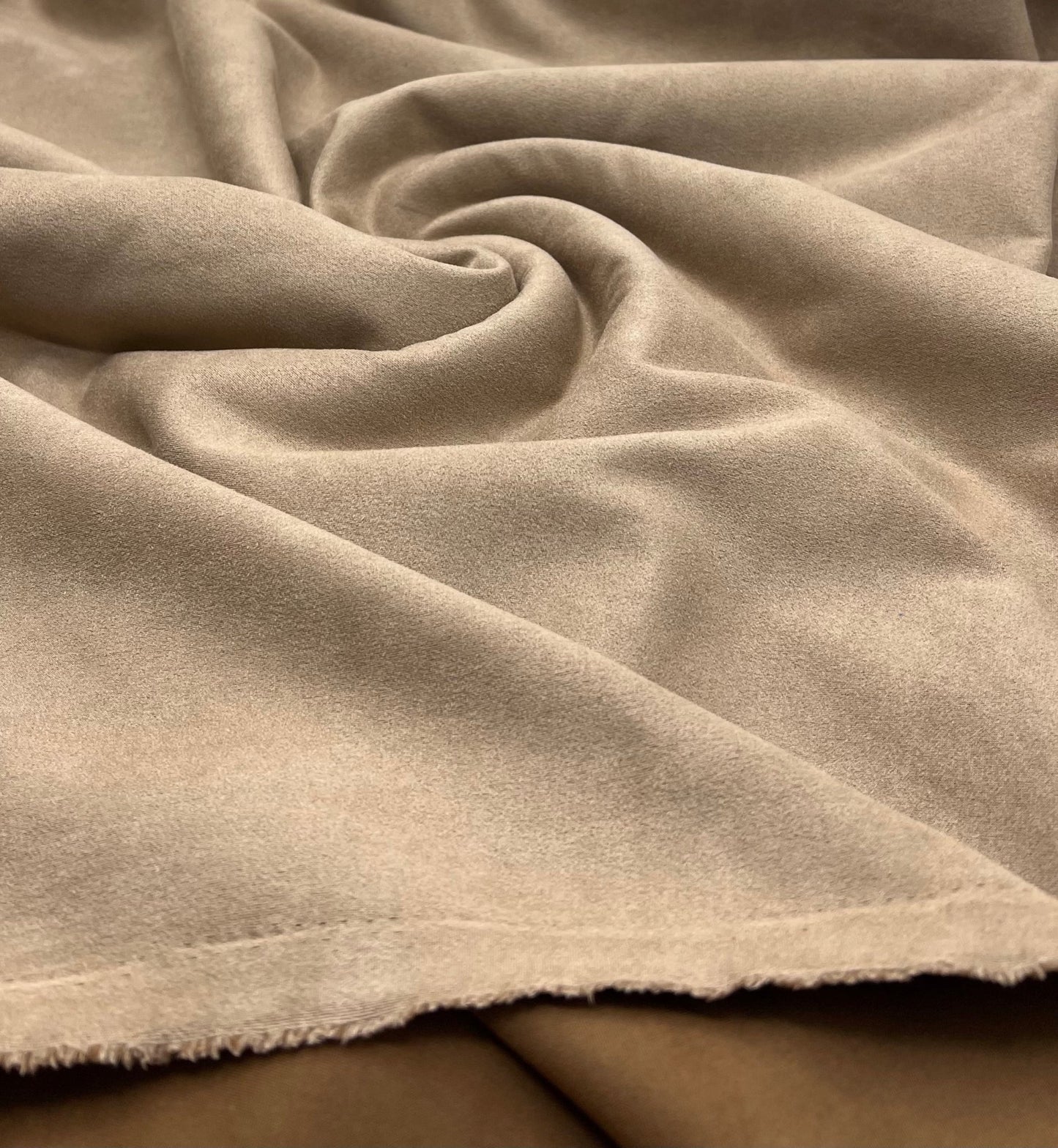Tan Scuba Suede Jersey Fabric 4 Way Stretch - T9 Fabrics