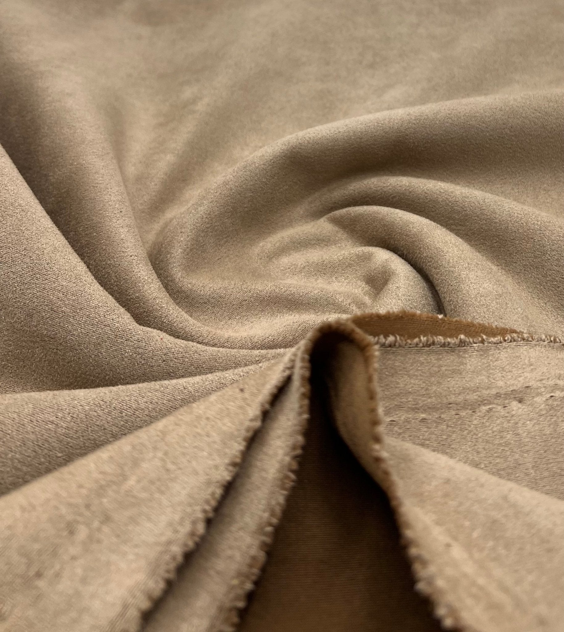 Tan Scuba Suede Jersey Fabric Stretch - T9 Fabrics
