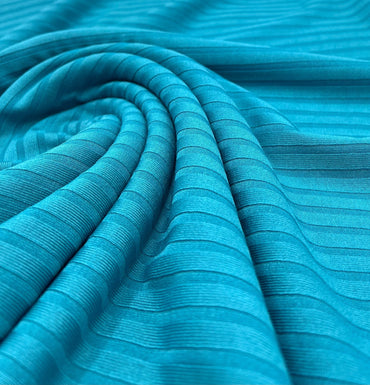 Teal 8x4 Wide Rib Stretch Fabric - T9 Fabrics