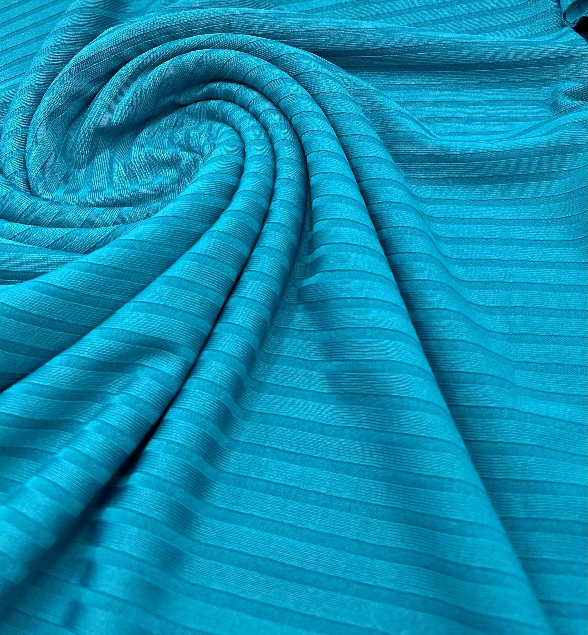 Teal 8x4 Wide Rib Stretch Fabric - T9 Fabrics