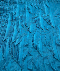 Teal Ruffle Textured 4 Way Stretch Fabric - T9 Fabrics