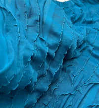 Teal Ruffle Textured 4 Way Stretch Fabric - T9 Fabrics