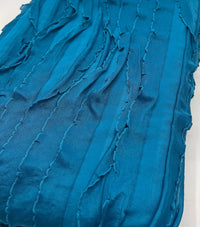 Teal Ruffle Textured 4 Way Stretch Fabric - T9 Fabrics