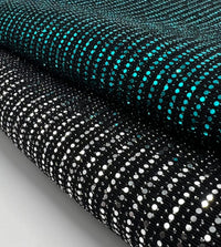 Teal Sequin Nylon Metallic Sparkle Stretch Fabric - T9 Fabrics