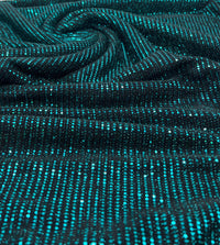 Teal Sequin Nylon Metallic Sparkle Stretch Fabric - T9 Fabrics