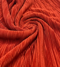 Terracotta Plisse Pleated 2 Way Stretch Fabric - T9 Fabrics