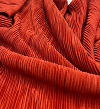 Terracotta Plisse Pleated 2 Way Stretch Fabric - T9 Fabrics
