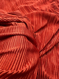 Terracotta Plisse Pleated 2 Way Stretch Fabric - T9 Fabrics