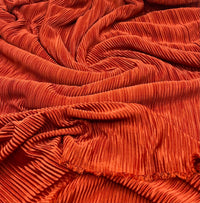 Terracotta Plisse Pleated 2 Way Stretch Fabric - T9 Fabrics