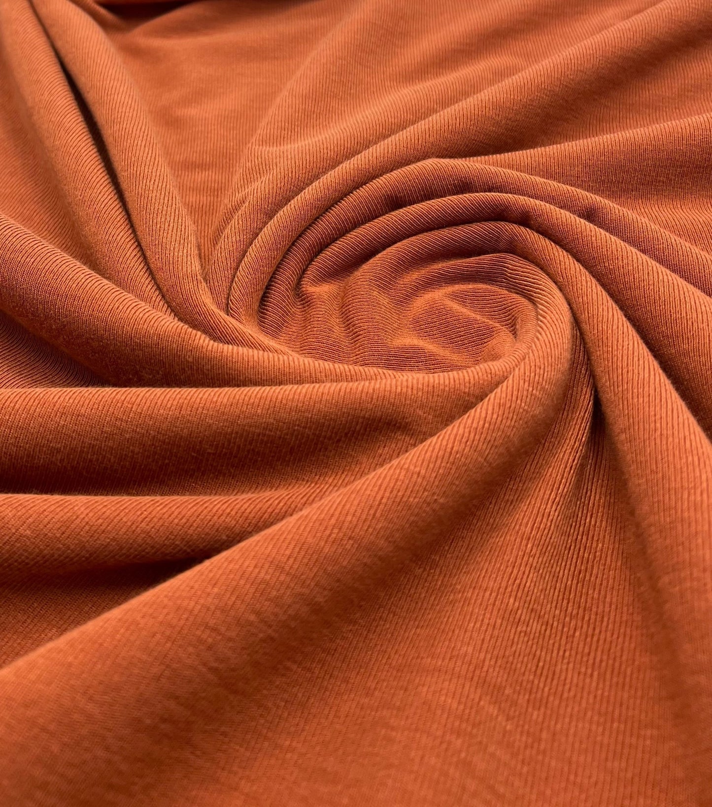 Terracotta Rust Lightweight Melange Knit Stretch Fabric - T9 Fabrics
