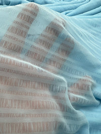 Textured Blue Mesh Fabric Stretch - T9 Fabrics