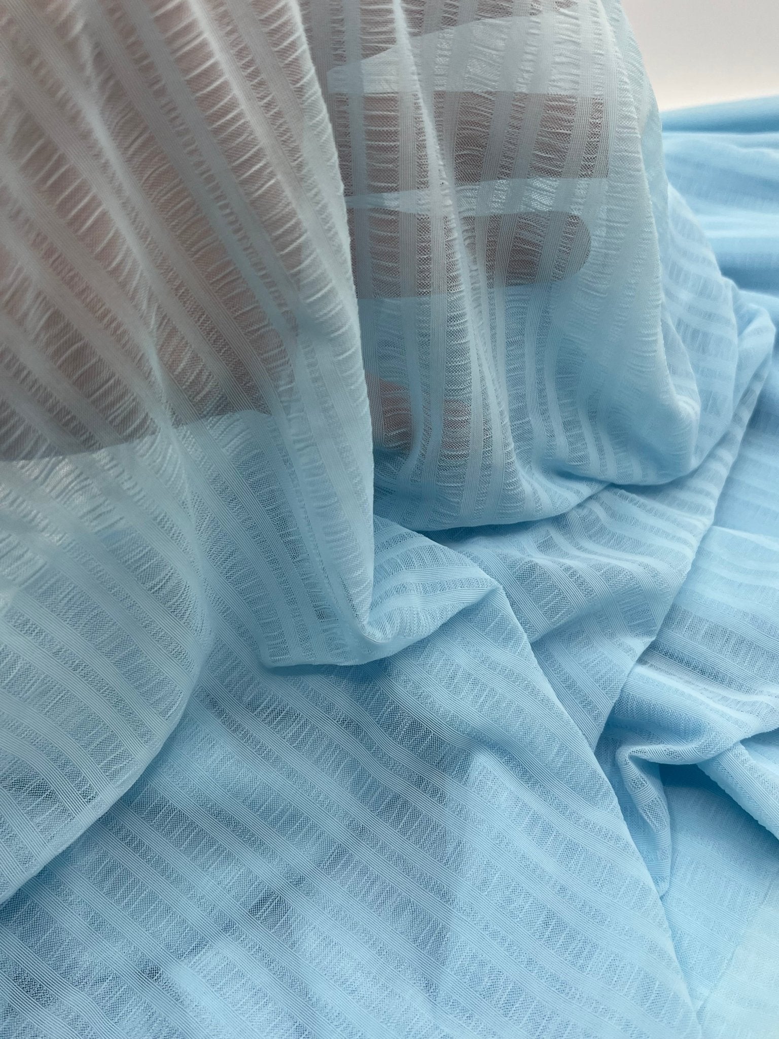 Textured Blue Mesh Fabric Stretch - T9 Fabrics