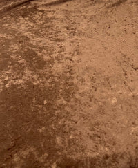 Toffee Brown Crushed Velour Spandex Stretch Fabric - T9 Fabrics