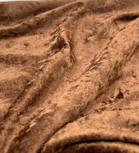 Toffee Brown Crushed Velour Spandex Stretch Fabric - T9 Fabrics