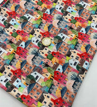 Townhouses Print Cotton Stretch Jersey 200 GSM 95/5 Lycra 4 Way Stretch - T9 Fabrics