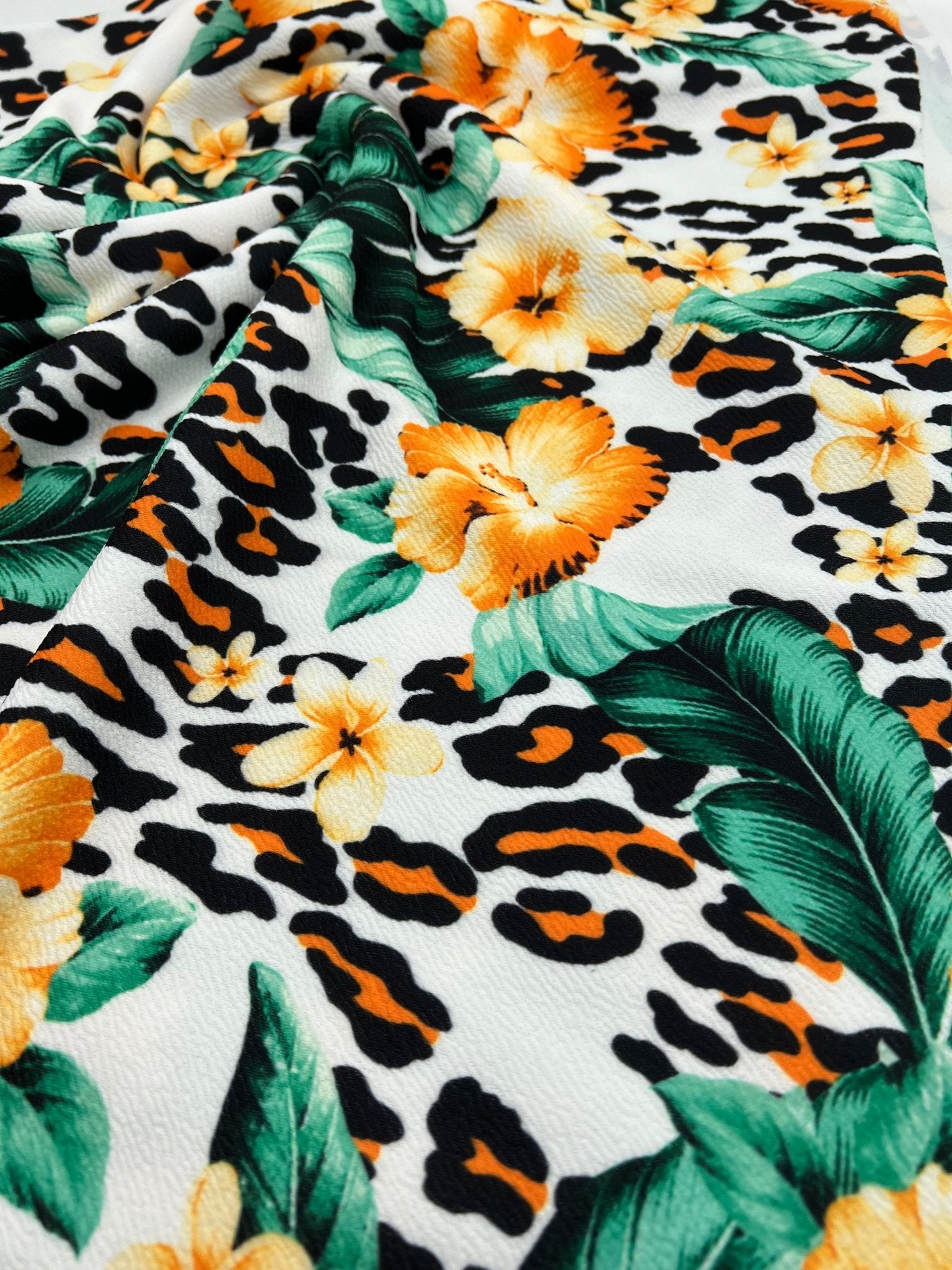 Tropical Floral Print Liverpool Stretch Fabric - T9 Fabrics