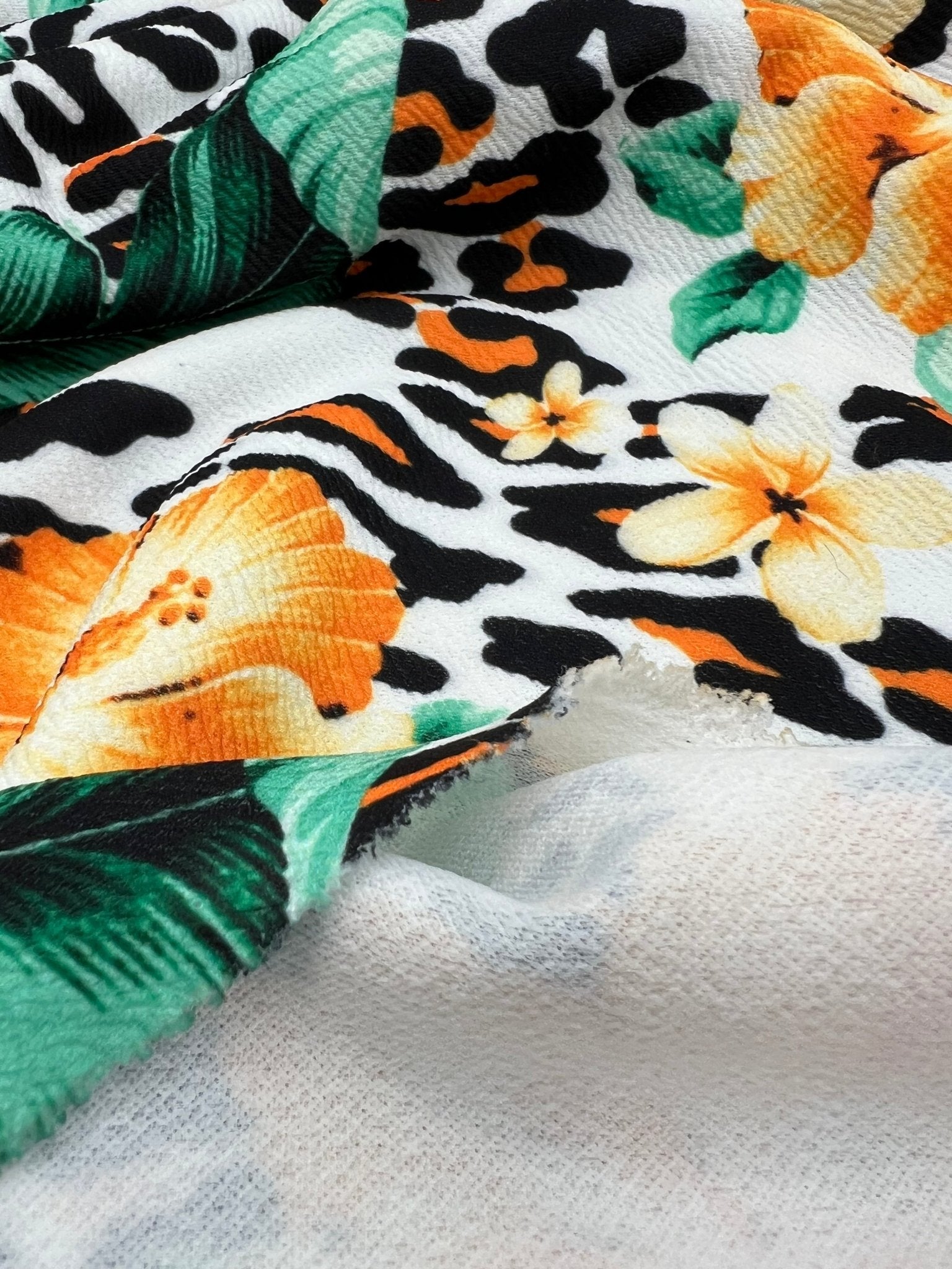 Tropical Floral Print Liverpool Stretch Fabric - T9 Fabrics