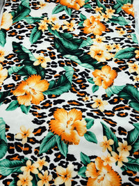 Tropical Floral Print Liverpool Stretch Fabric - T9 Fabrics