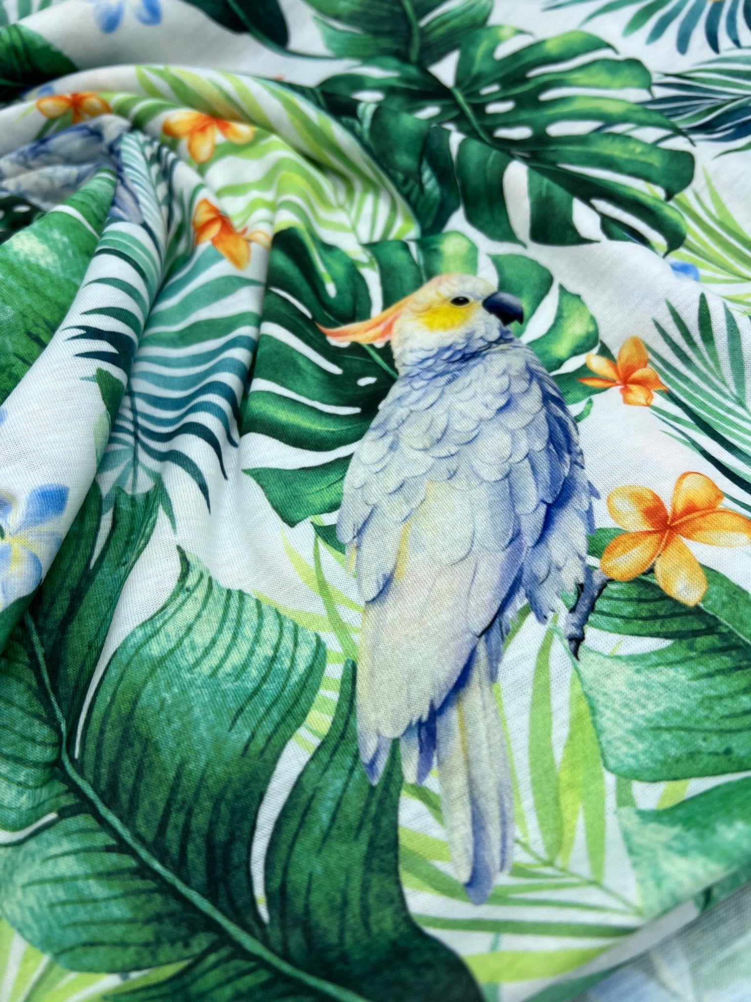 Tropical Print Spun Poly Stretch Fabric - T9 Fabrics