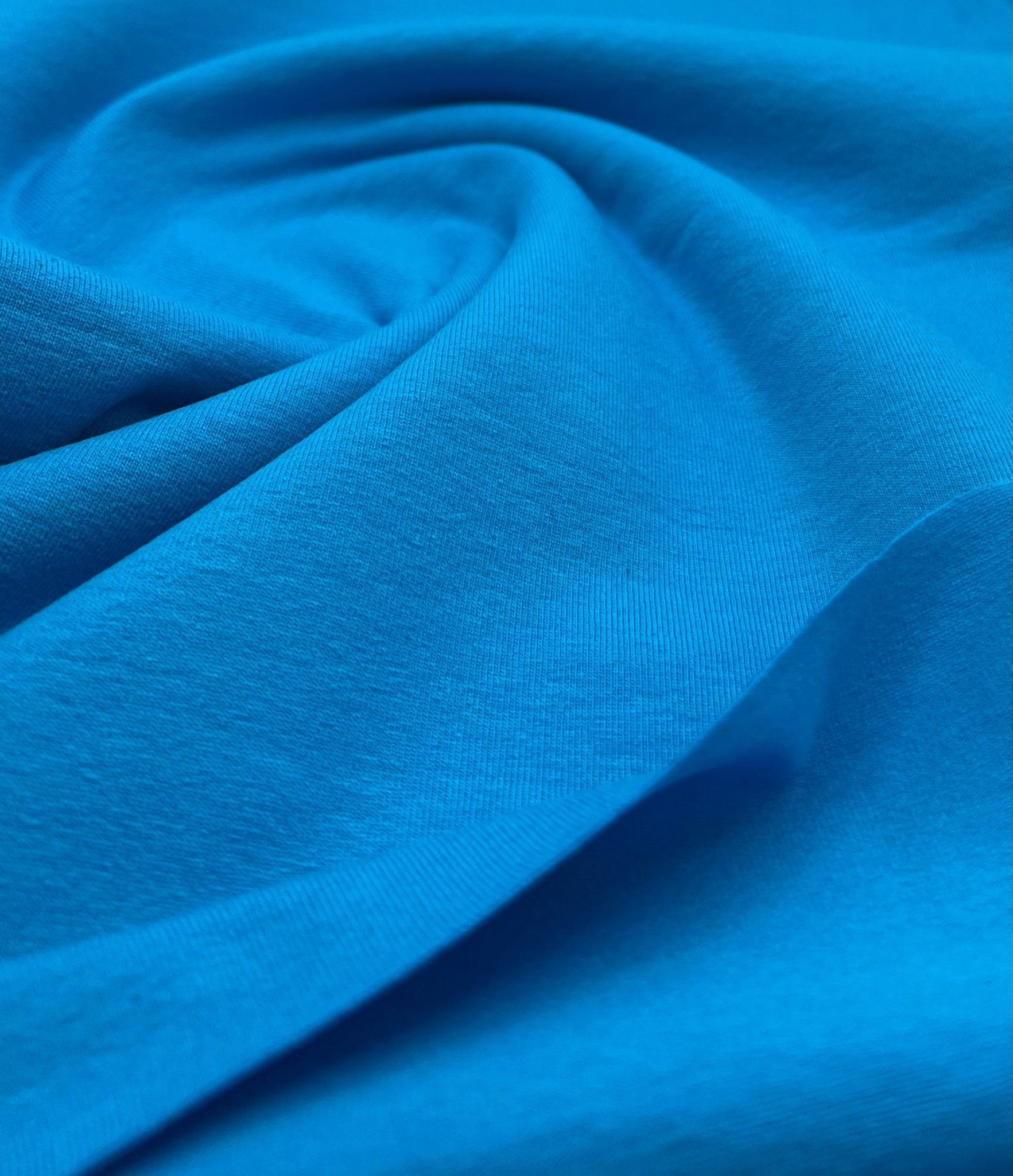 Turquoise Cotton Stretch Jersey 200 GSM 95/5 Lycra 4 Way Stretch - T9 Fabrics
