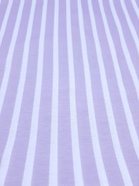 Vertical Stripe Lilac Print Spun Poly Stretch Fabric - T9 Fabrics