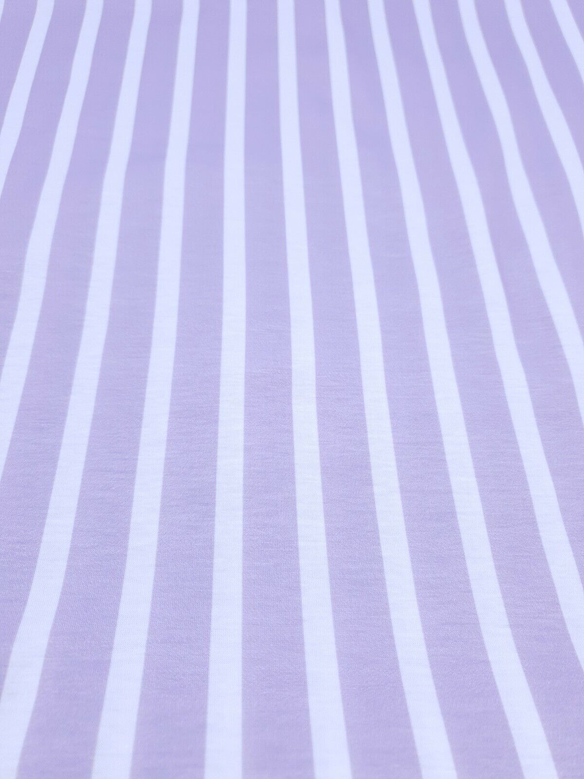 Vertical Stripe Lilac Print Spun Poly Stretch Fabric - T9 Fabrics