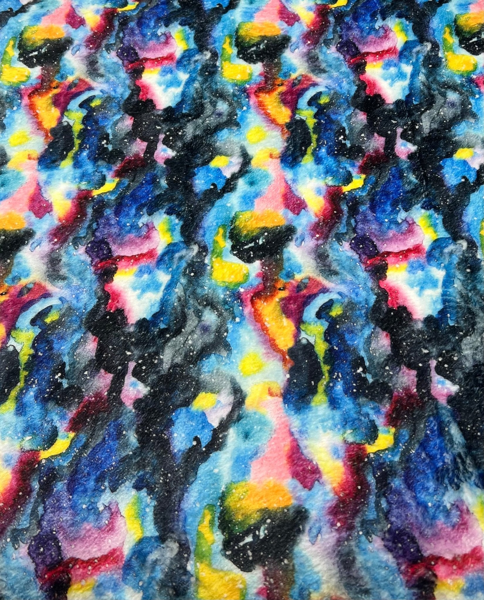 Watercolour Rainbow Galaxy Cuddle Fleece Fabric Blanket Loungewear - T9 Fabrics