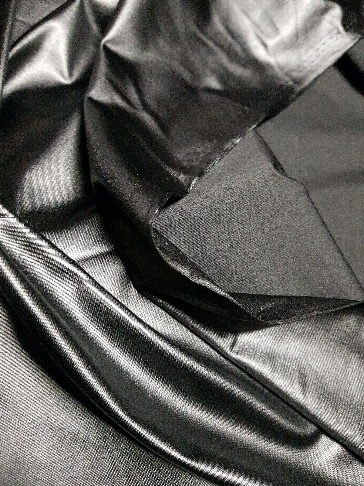 Wet Look Black Cupro Stretch Fabric - T9 Fabrics