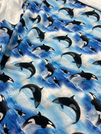 Whales French Terry Loopback Cotton Jersey Lycra 4 Way Stretch - T9 Fabrics