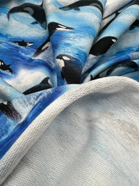 Whales French Terry Loopback Cotton Jersey Lycra 4 Way Stretch - T9 Fabrics