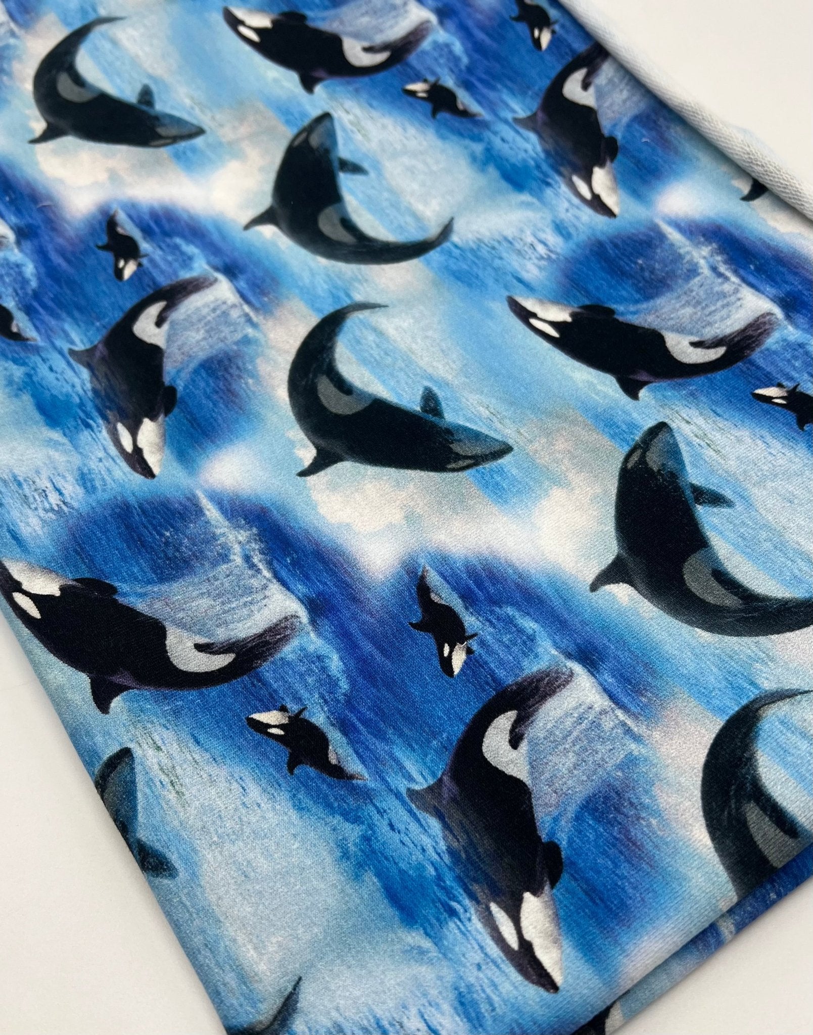 Whales French Terry Loopback Cotton Jersey Lycra 4 Way Stretch - T9 Fabrics