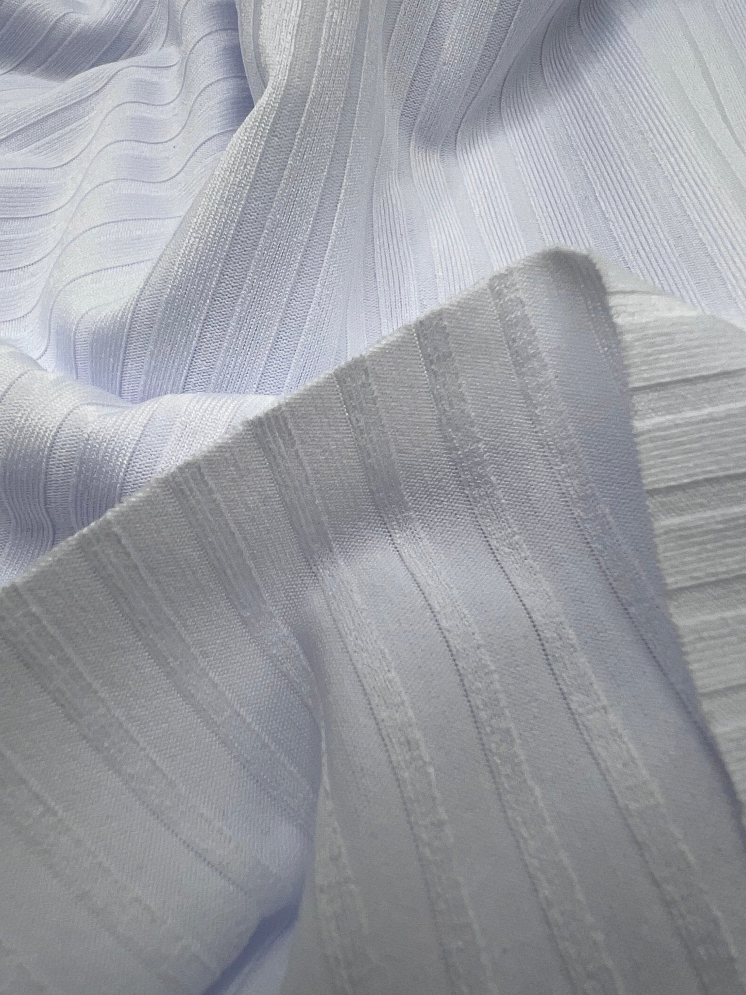 White 8x4 Wide Rib Stretch Fabric - T9 Fabrics