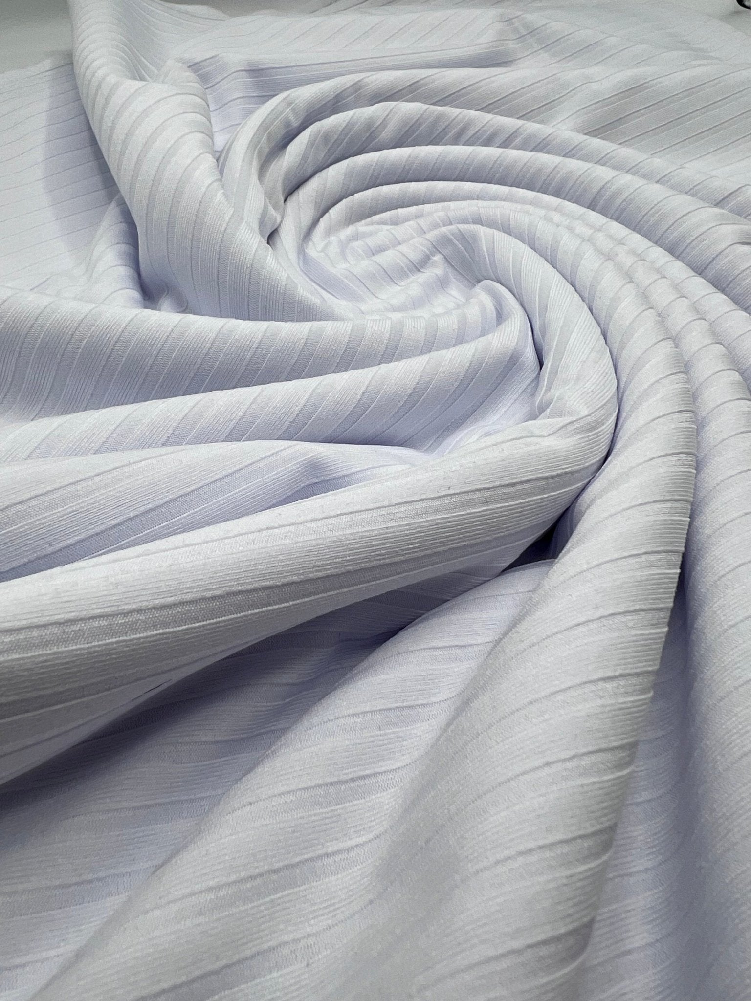 White 8x4 Wide Rib Stretch Fabric - T9 Fabrics