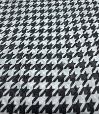 White Black Dogtooth Mesh Fabric Stretch - T9 Fabrics