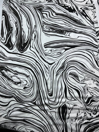 White Black Paint Print Viscose Elastane Fabric - T9 Fabrics