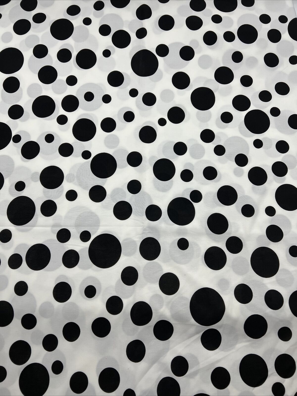 White Black Polka Print Soft Touch Stretch Fabric - T9 Fabrics