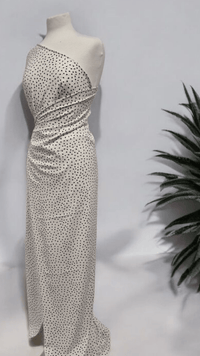 White Black Spot Lightweight Non Stretch Woven Fabric - T9 Fabrics