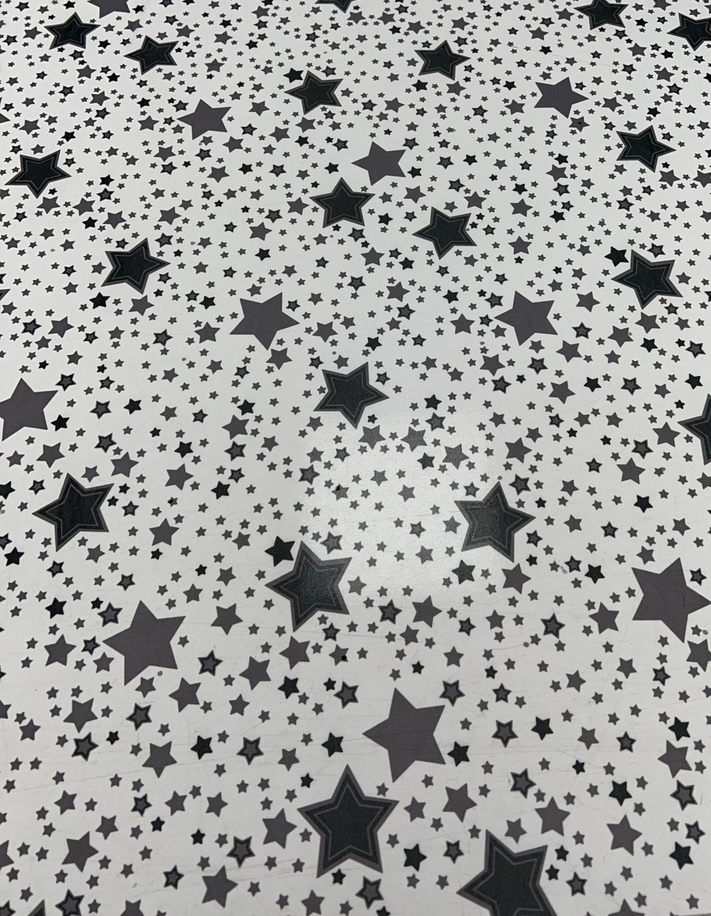 White Black Star Print Mesh Fabric Stretch - T9 Fabrics