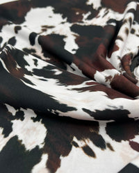 White Brown Cow Animal Print ITY Fabric 4 Way Stretch - T9 Fabrics