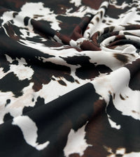 White Brown Cow Animal Print ITY Fabric 4 Way Stretch - T9 Fabrics