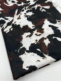 White Brown Cow Animal Print ITY Fabric 4 Way Stretch - T9 Fabrics