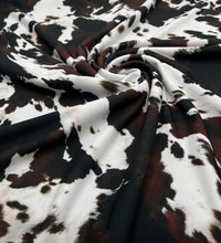 White Brown Cow Animal Print ITY Fabric 4 Way Stretch - T9 Fabrics