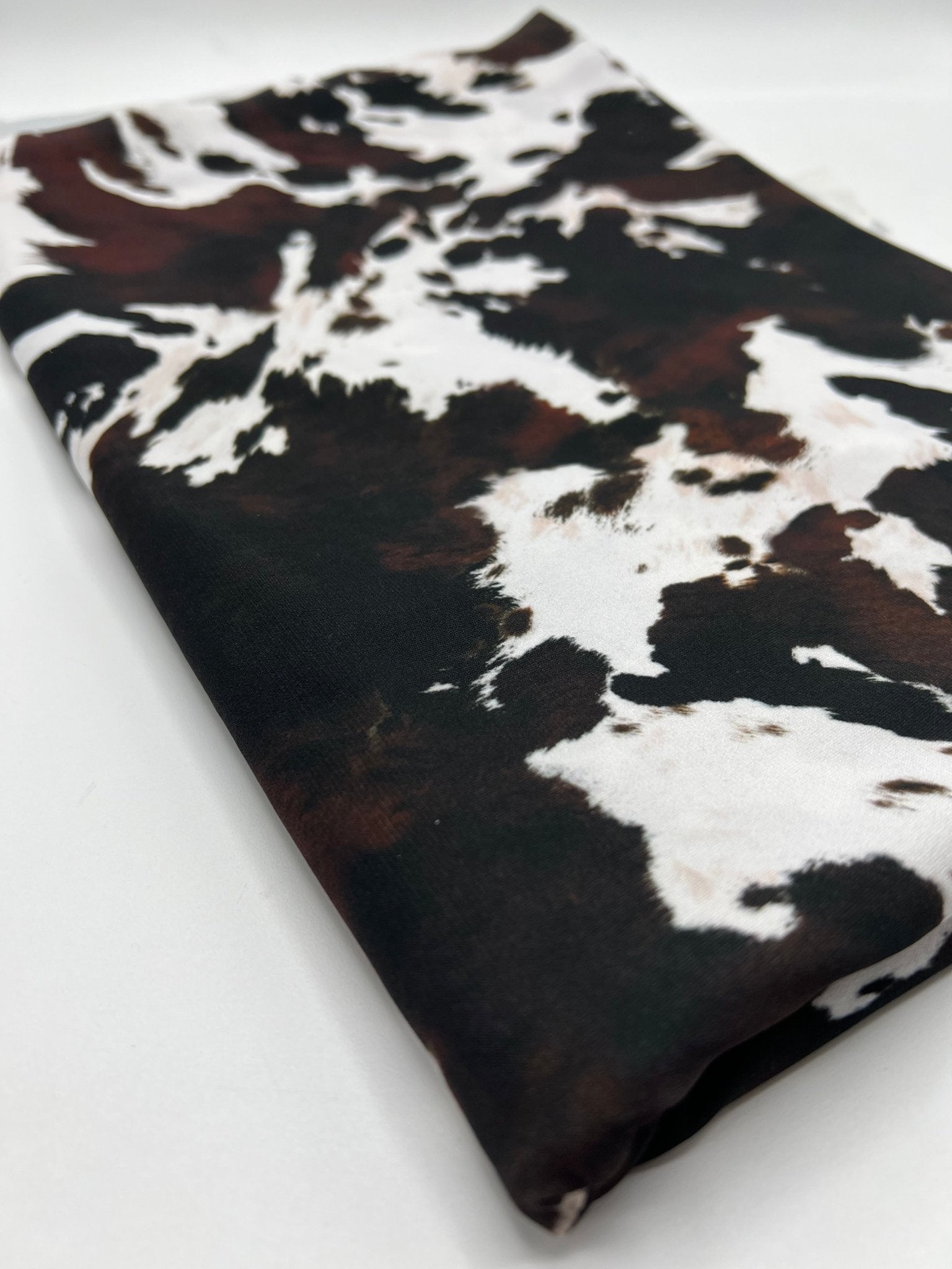 White Brown Cow Animal Print ITY Fabric 4 Way Stretch - T9 Fabrics